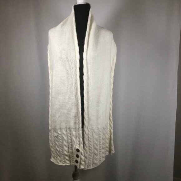 Aimee Lynn Ivory Button-Hem Knit Scarf — One Size — RN 95304 - Picture 14 of 16
